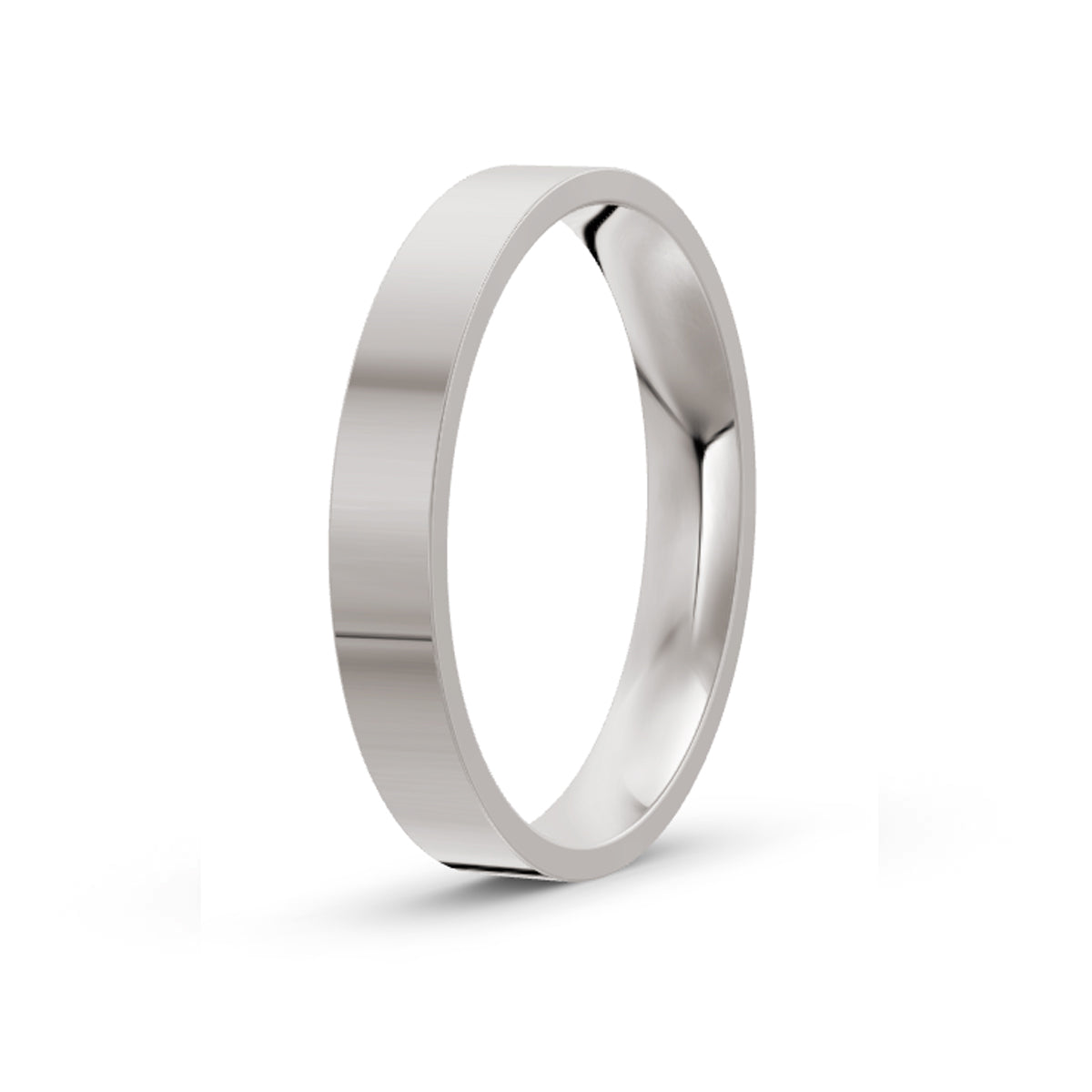 Women's Classic Flat White Gold Ring