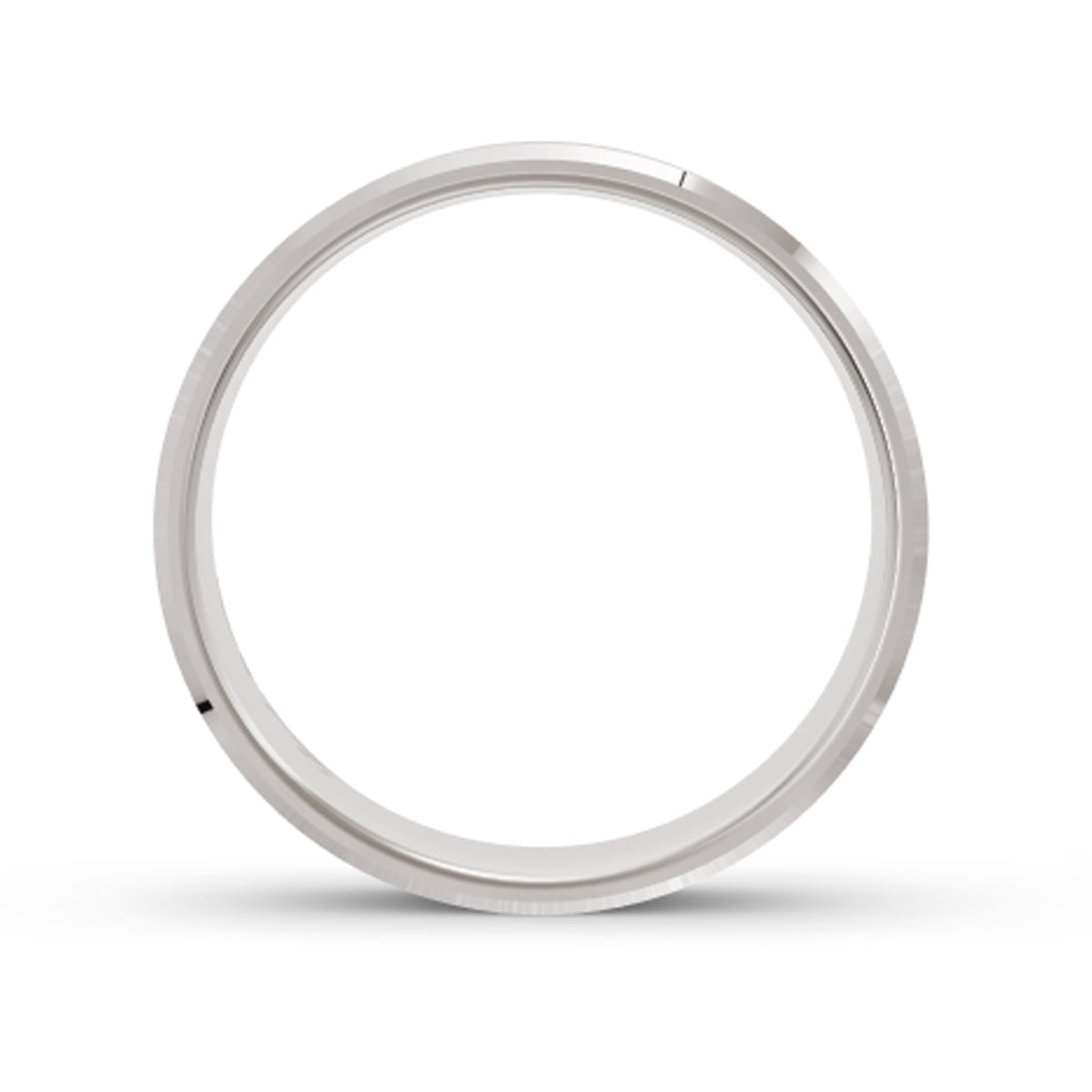 Men's Beveled White Gold Ring