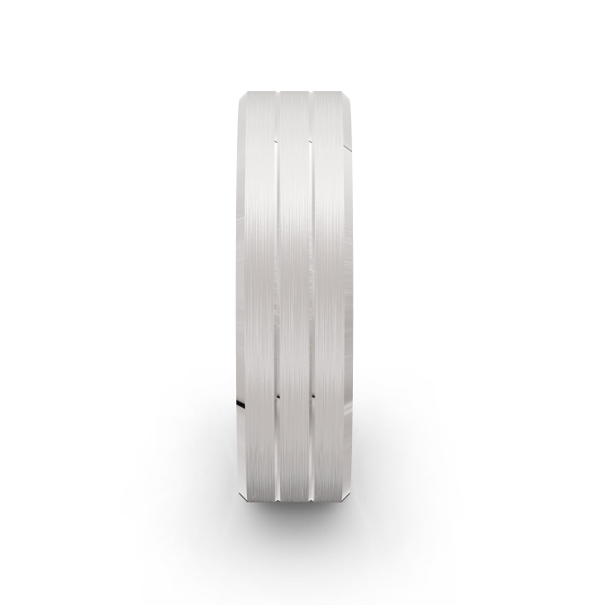 Men's Two Line White Gold Ring