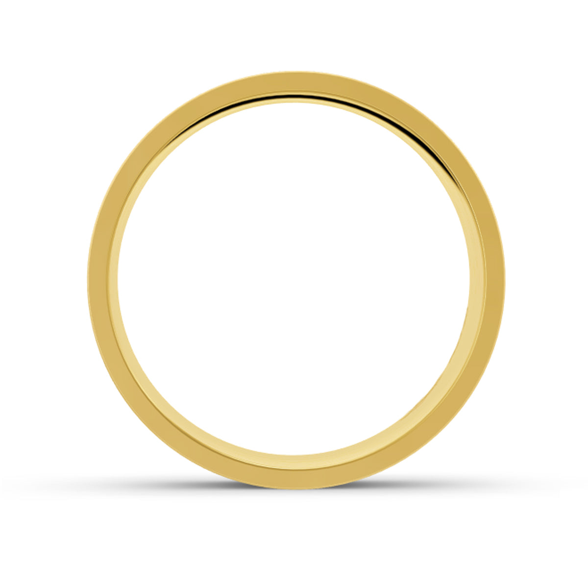 Men's Yellow Gold Single Polished Edge Ring