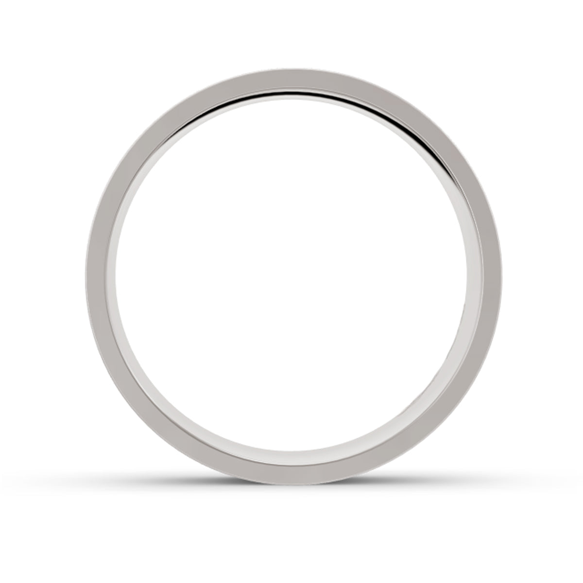 Men's White Gold Single Polished Edge Ring