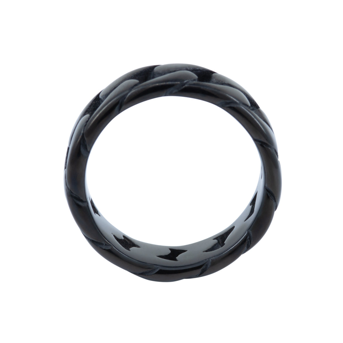 Men's Black Chain Link Ring