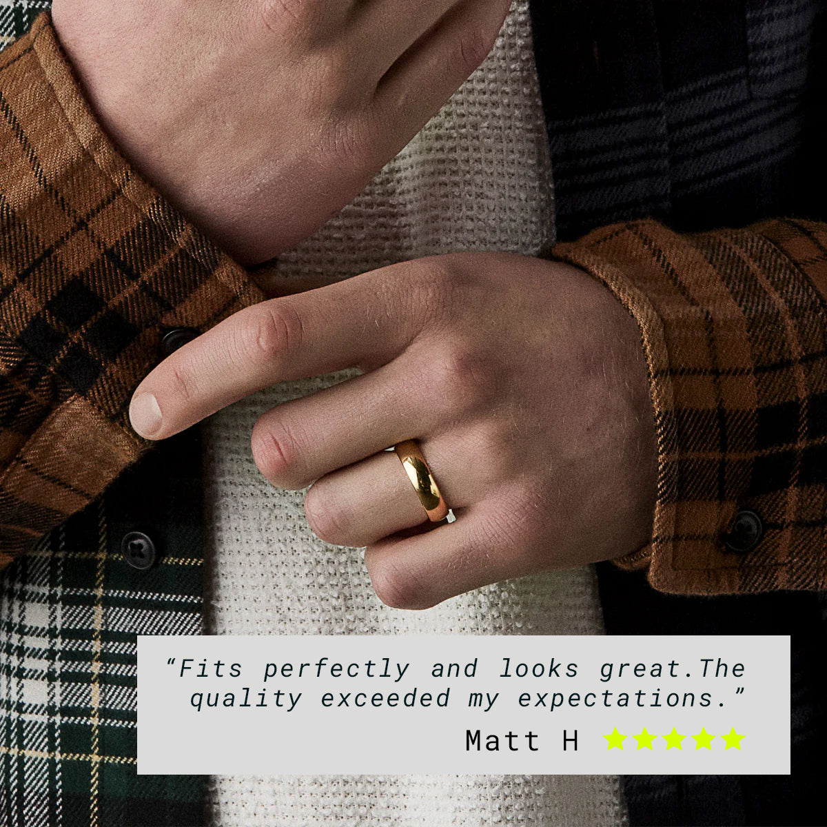 Men's Classic Gold Tungsten Ring