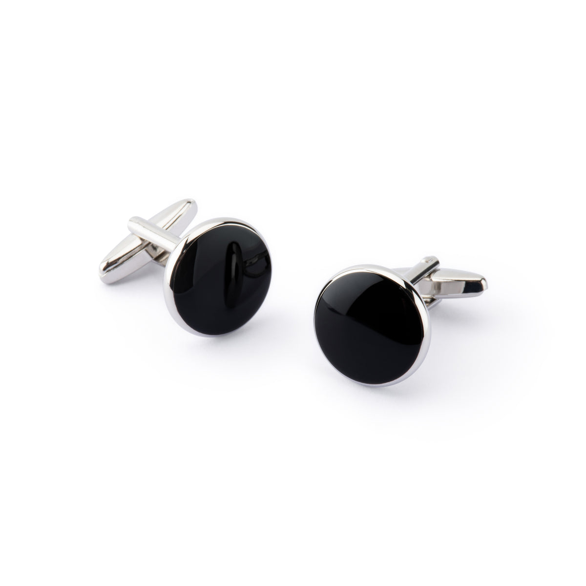 Obsidian Black Round Cufflinks
