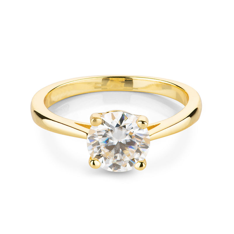 Round Solitaire Moissanite Engagement Ring