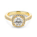 Cushion Halo Pave Moissanite Engagement Ring
