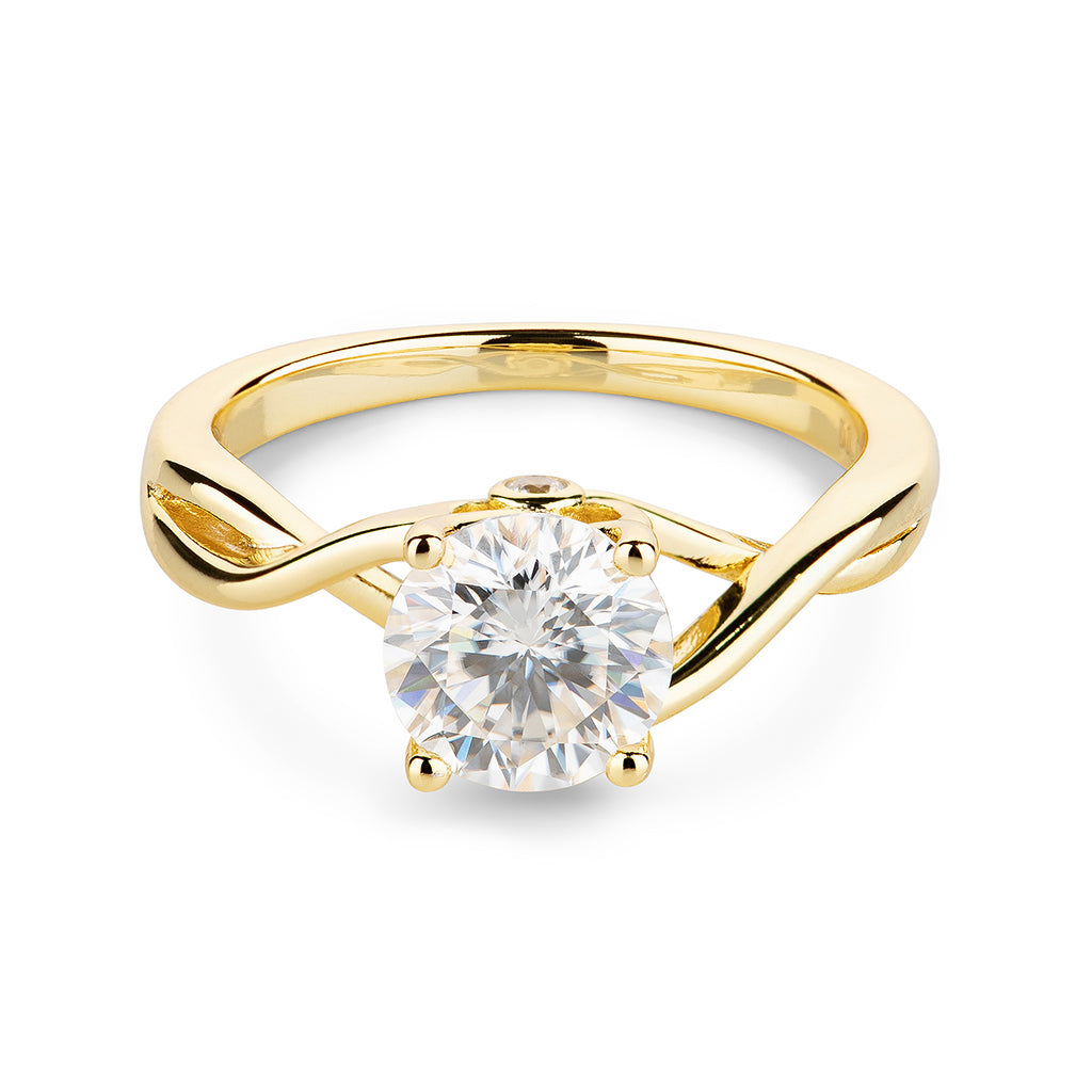 Twisted Shank Moissanite Engagement Ring
