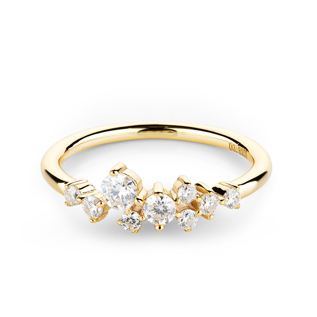 Scattered Cluster Moissanite Ring