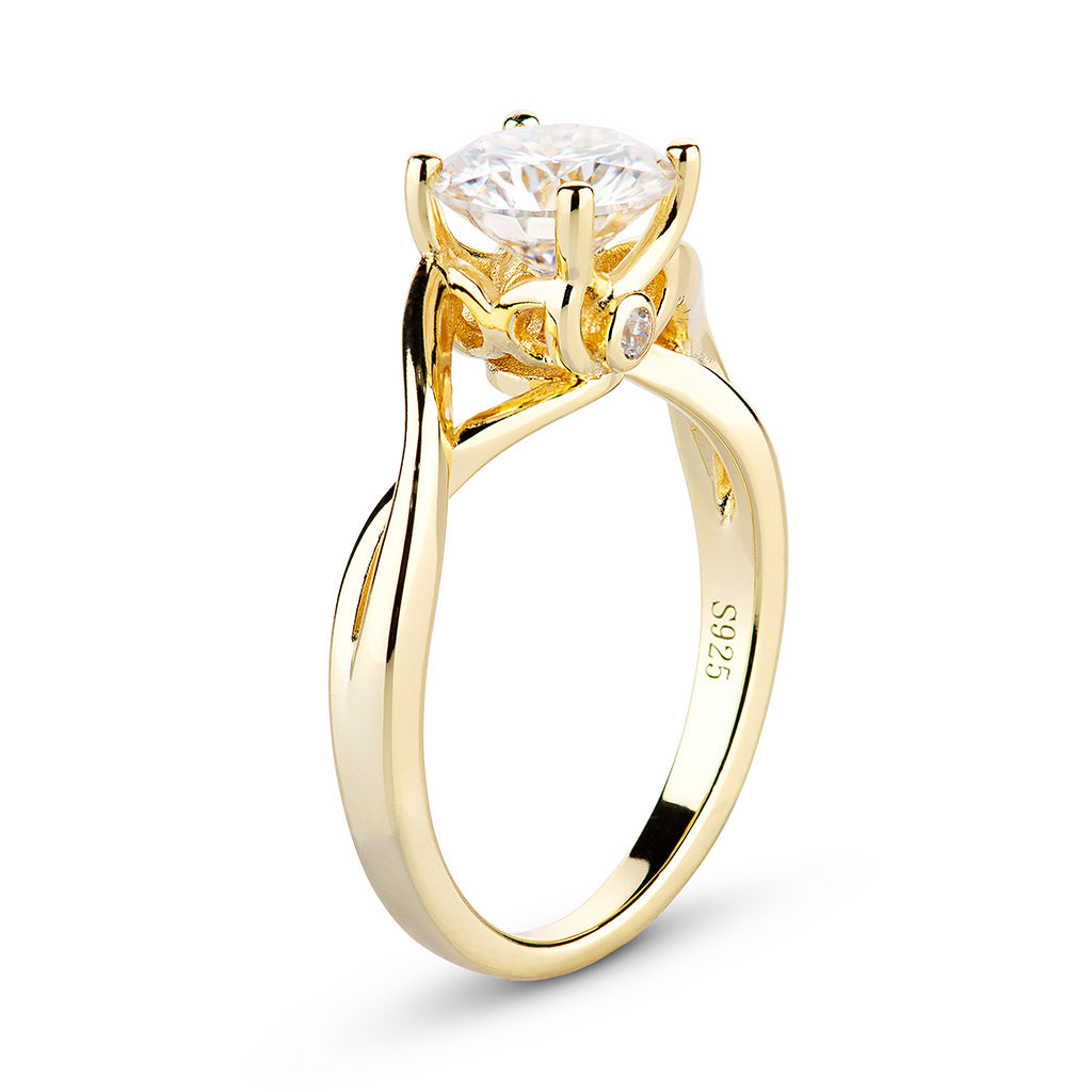 Twisted Shank Moissanite Engagement Ring