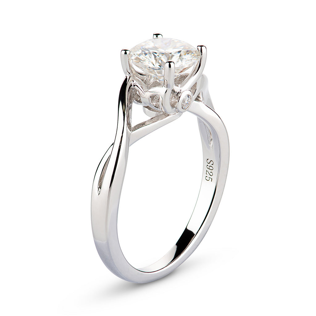 Twisted Shank Moissanite Engagement Ring