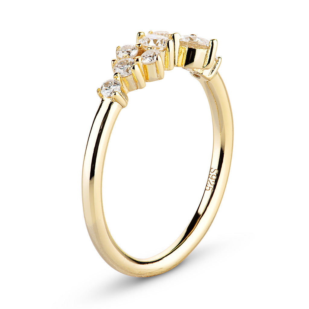Scattered Cluster Moissanite Ring