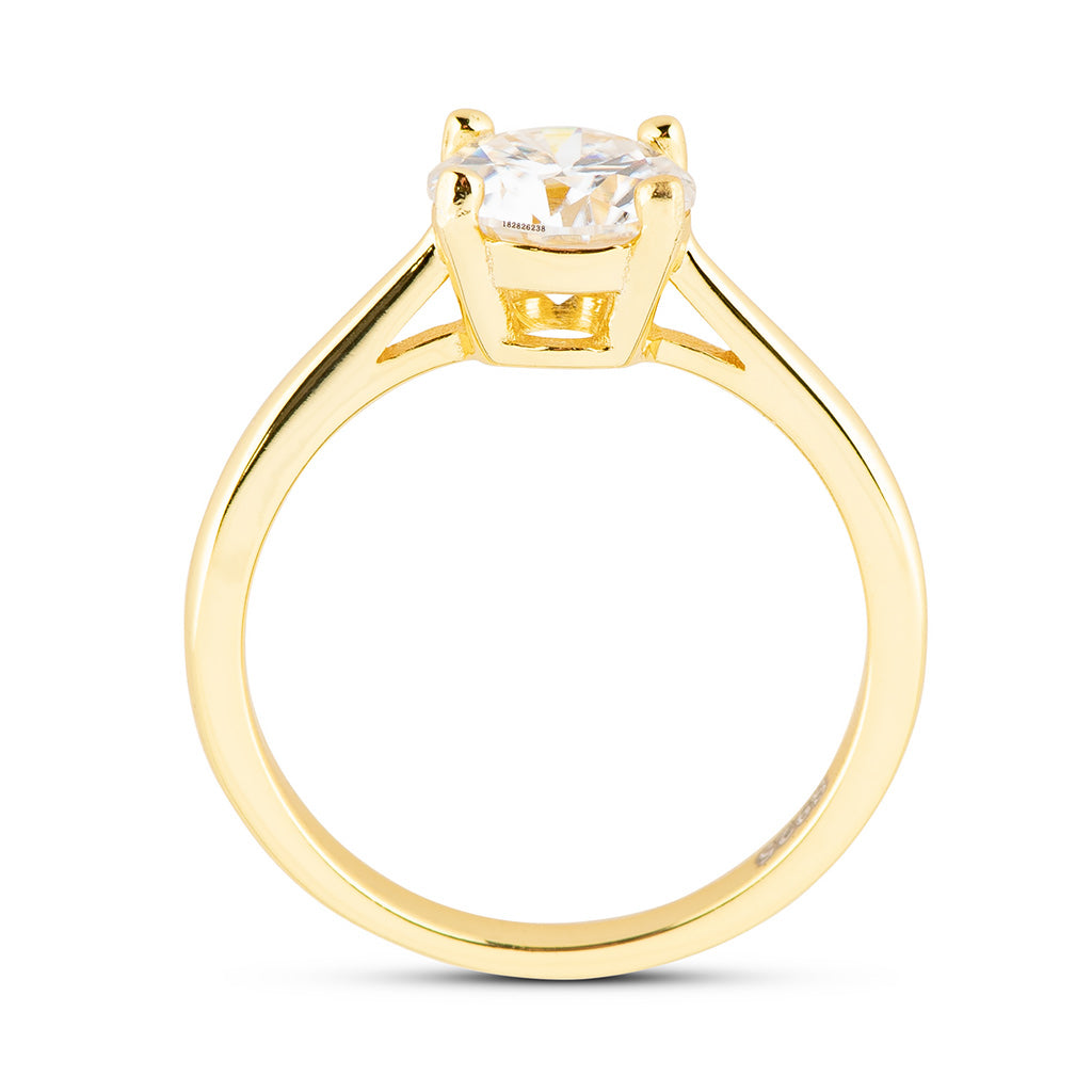 Round Solitaire Moissanite Engagement Ring