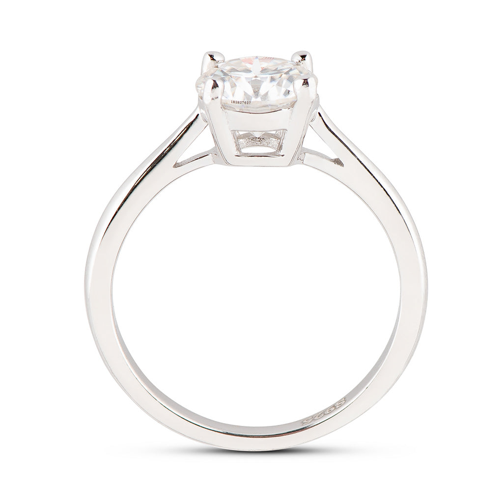 Round Solitaire Moissanite Engagement Ring