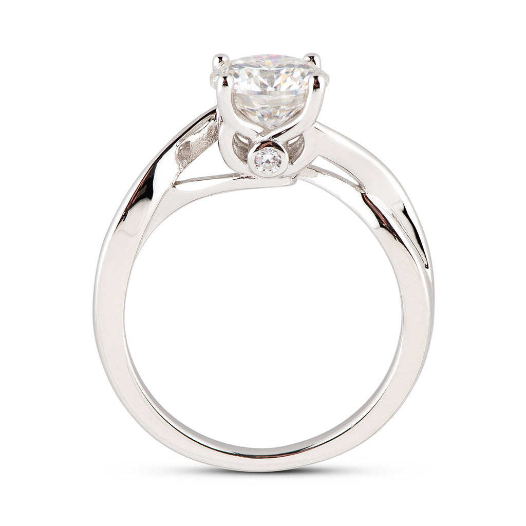 Twisted Shank Moissanite Engagement Ring