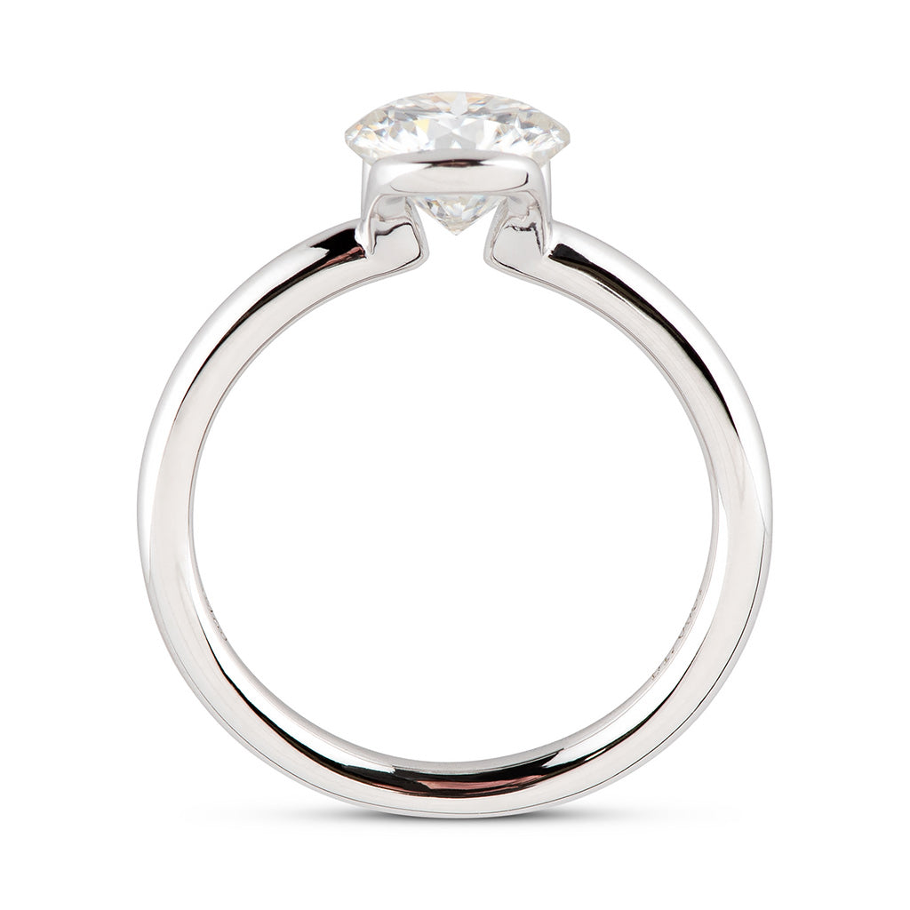 Round Bezel Moissanite Engagement Ring