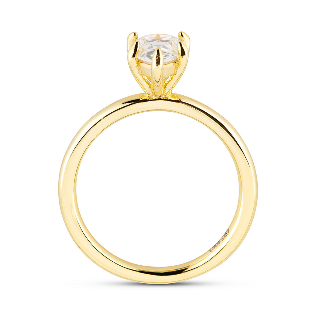 Pear Solitaire Moissanite Engagement Ring
