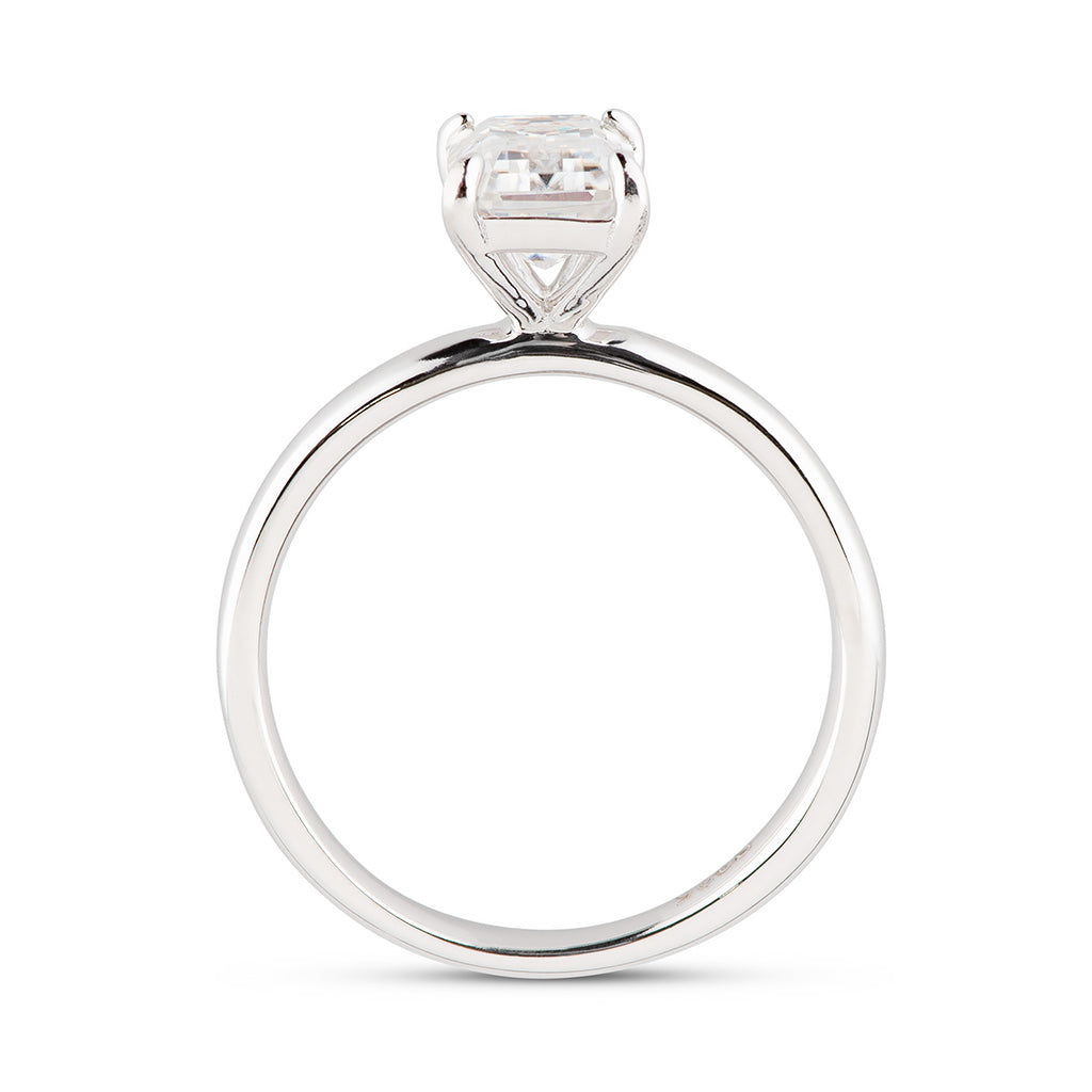 Emerald Cut Moissanite Engagement Ring