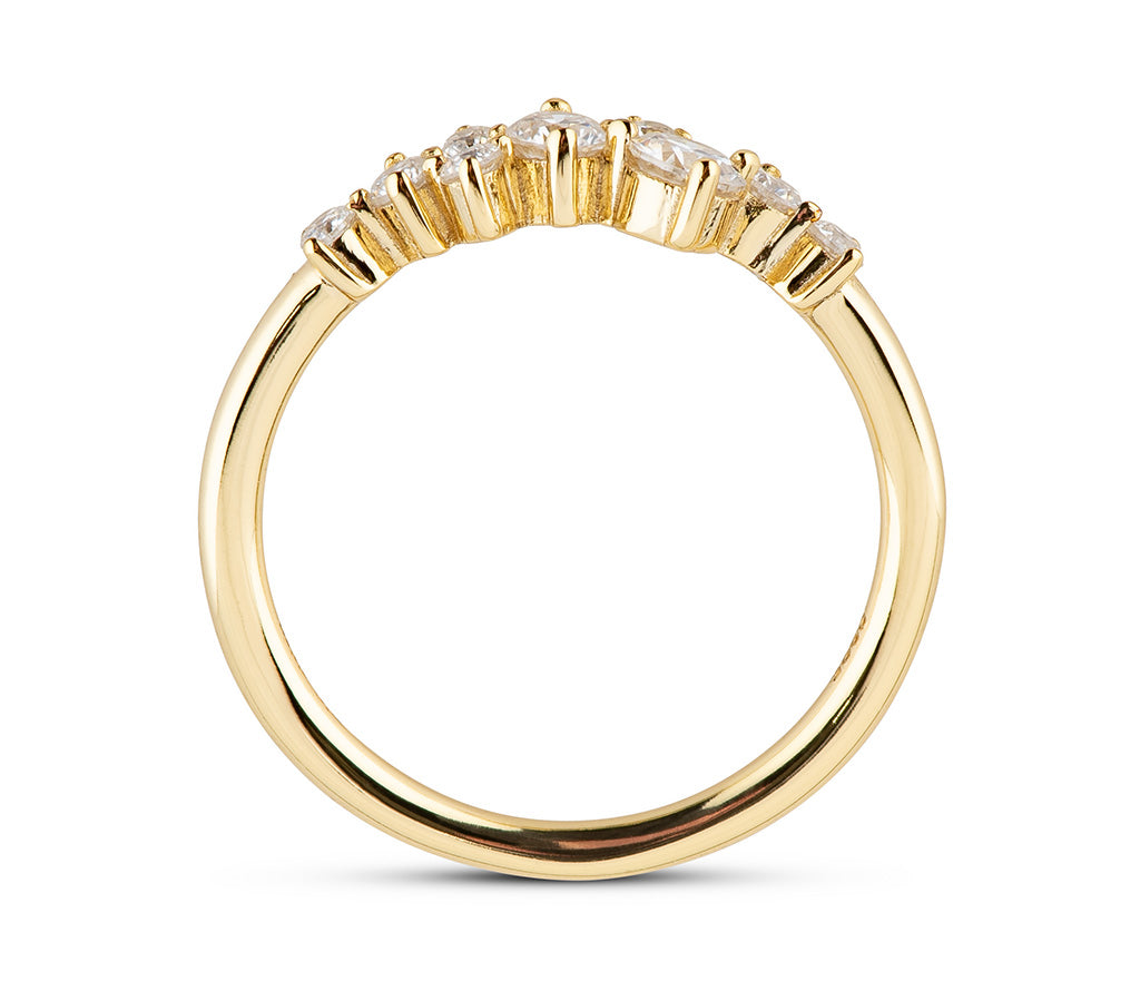 Scattered Cluster Moissanite Ring