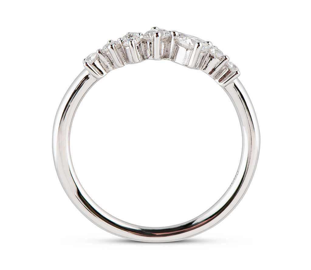 Scattered Cluster Moissanite Ring