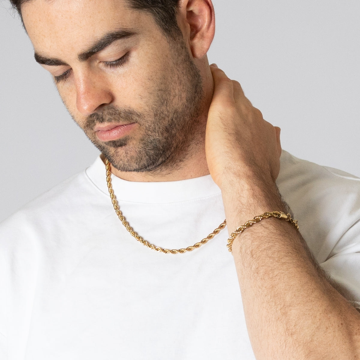 Rope Chain Men 18k 14K Solid TUOKAY Sparkling Big Faux 18K