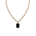 Gold Onyx Rectangle Pendant Necklace