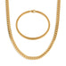 Gold Cuban Chain Set