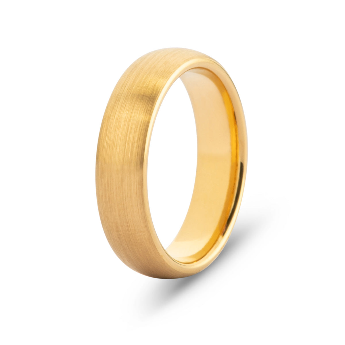 Men’s Brushed Gold Dome Tungsten Ring
