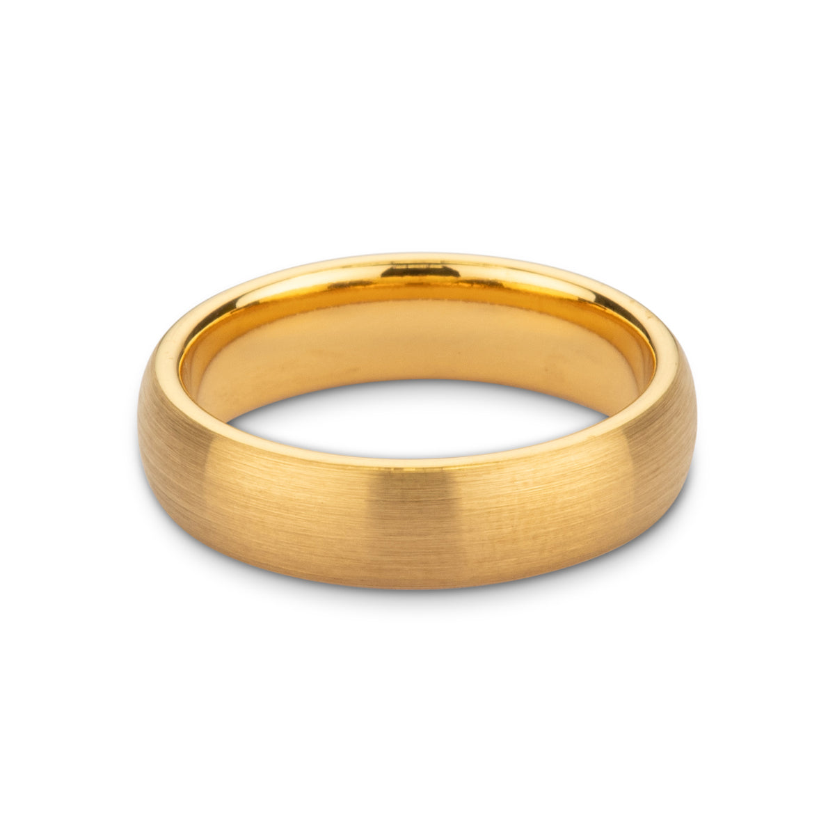 Men’s Brushed Gold Dome Tungsten Ring
