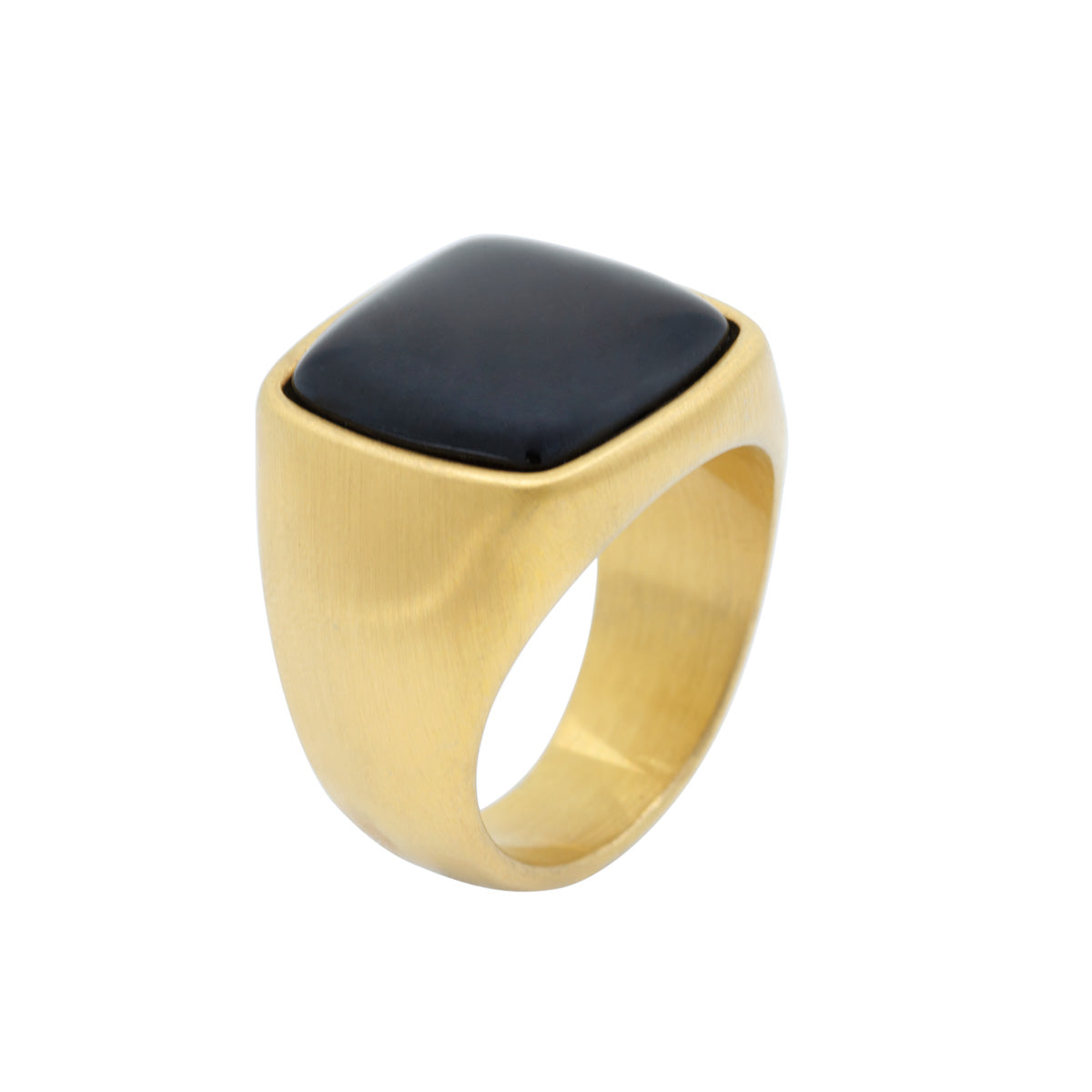 Men's Gold Square Onyx Signet Ring