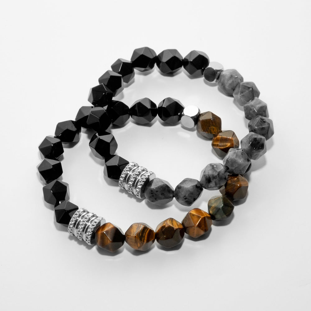 Onyx &amp; Labradorite Stone Bracelet