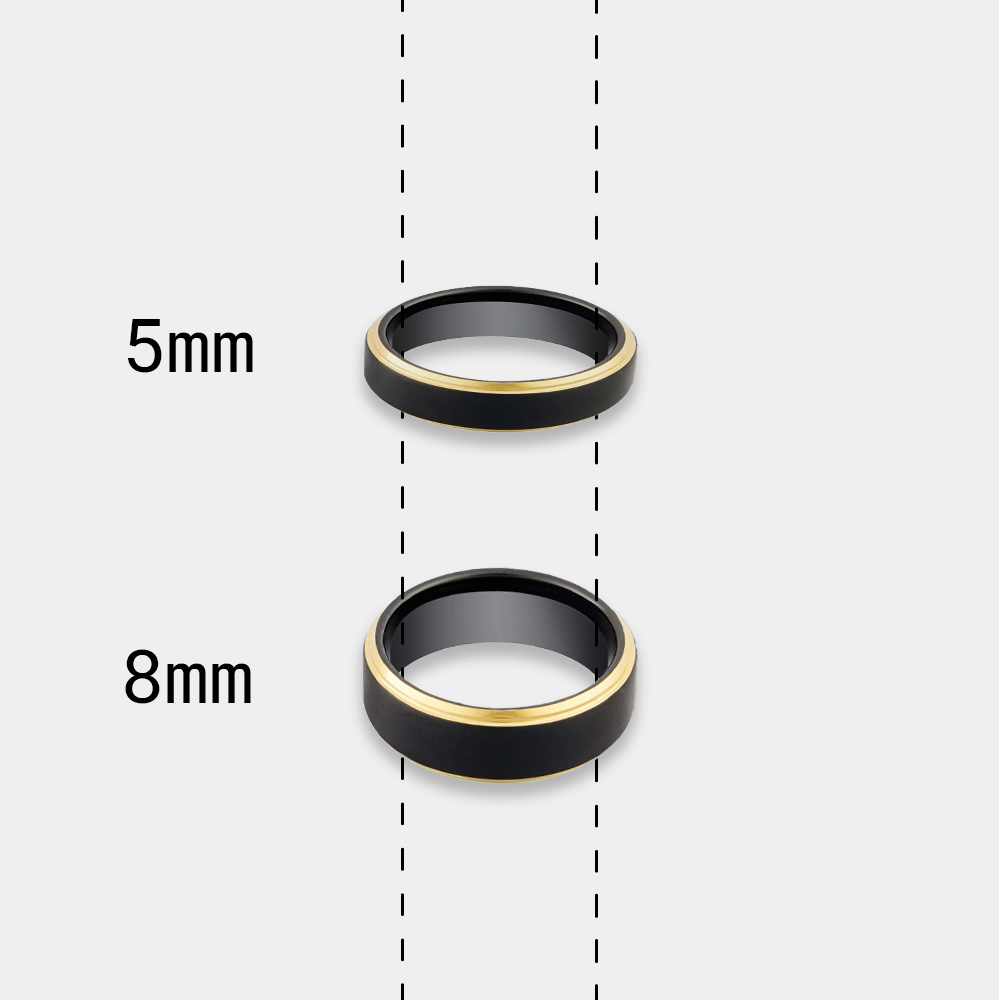 Men’s Gold Edged Black Tungsten Ring