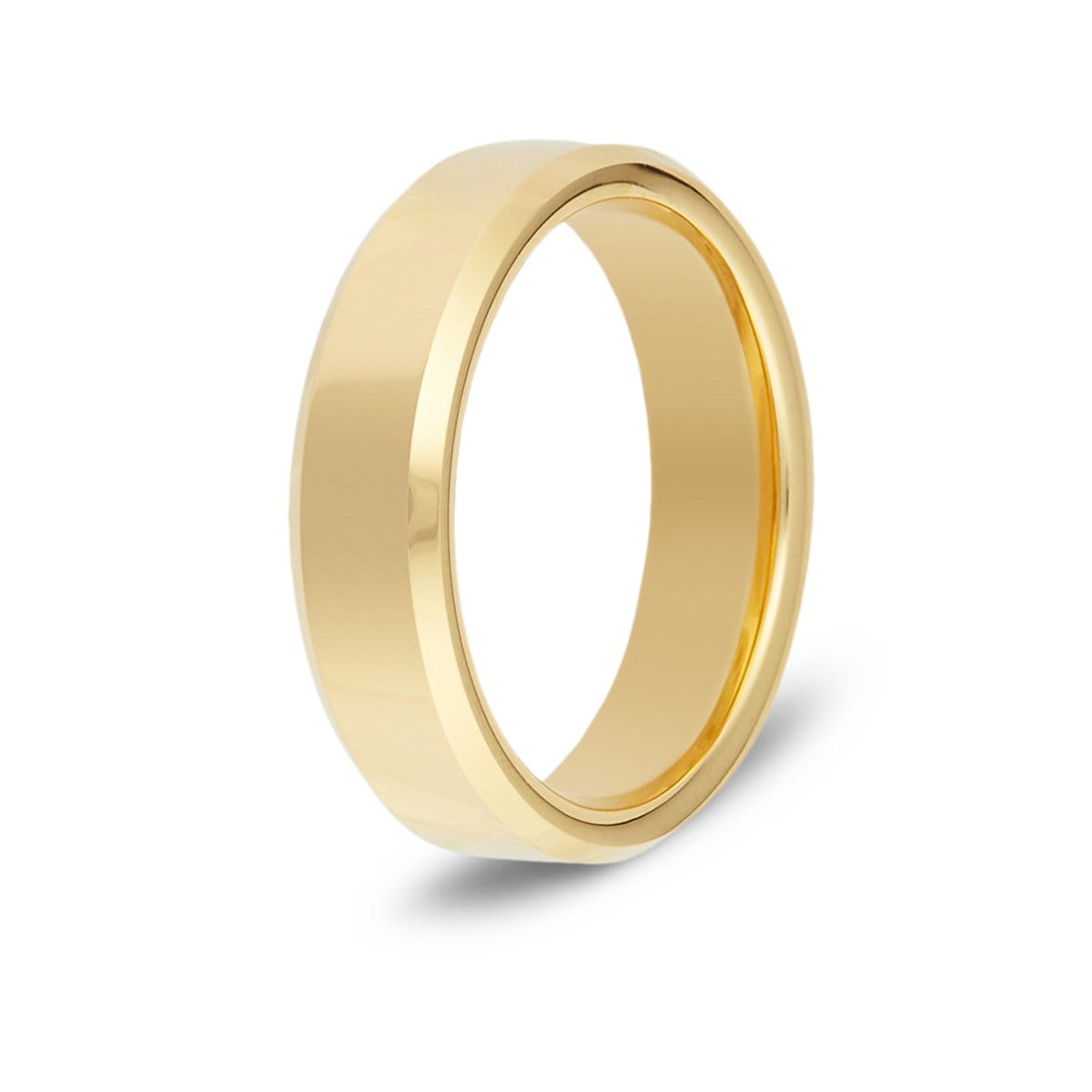 Men’s Beveled Gold Tungsten Ring