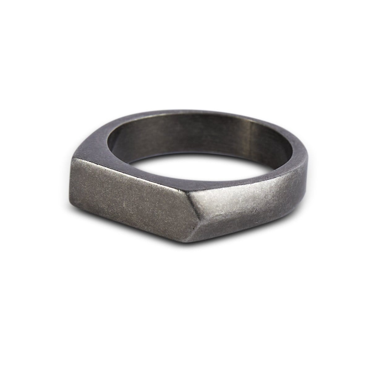Gunmetal Bar Signet Ring