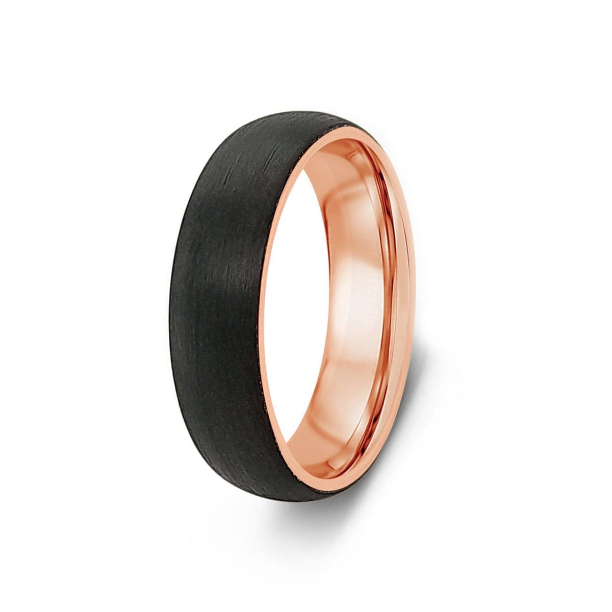 Men’s Black with Rose Gold Inlay Tungsten Ring