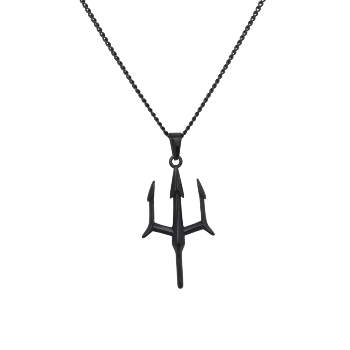 Black Trident Pendant Necklace - ETRNL