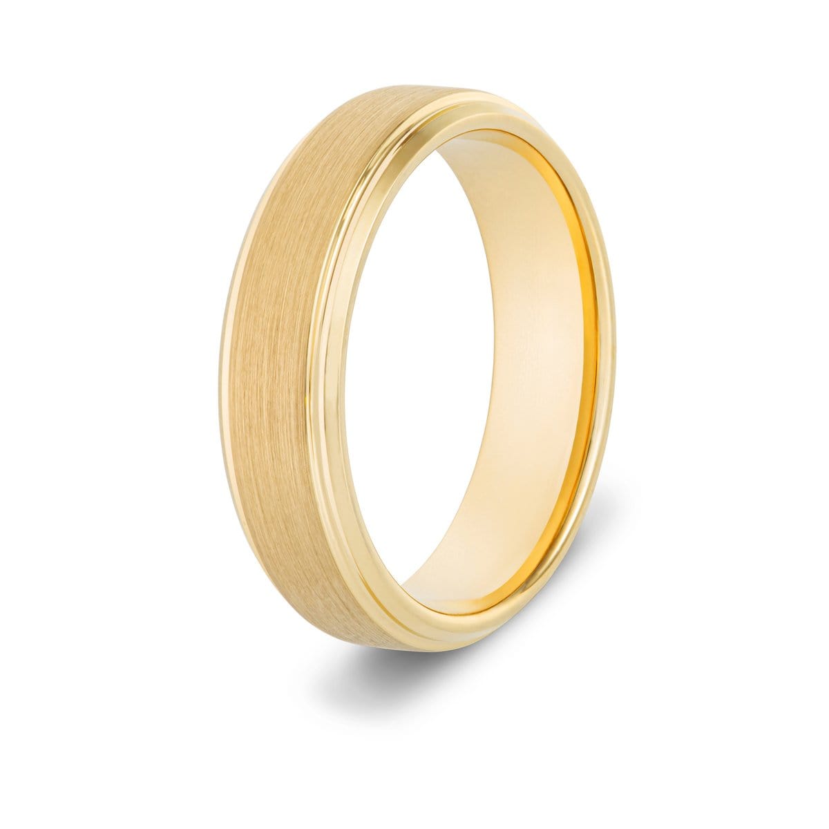Men’s Brushed Gold Tungsten Ring