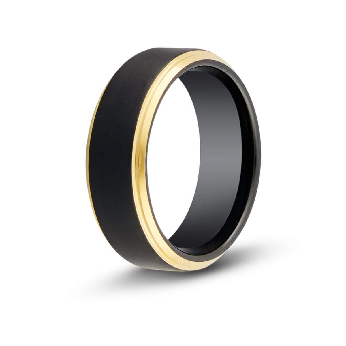 Men’s Gold Edged Black Tungsten Ring