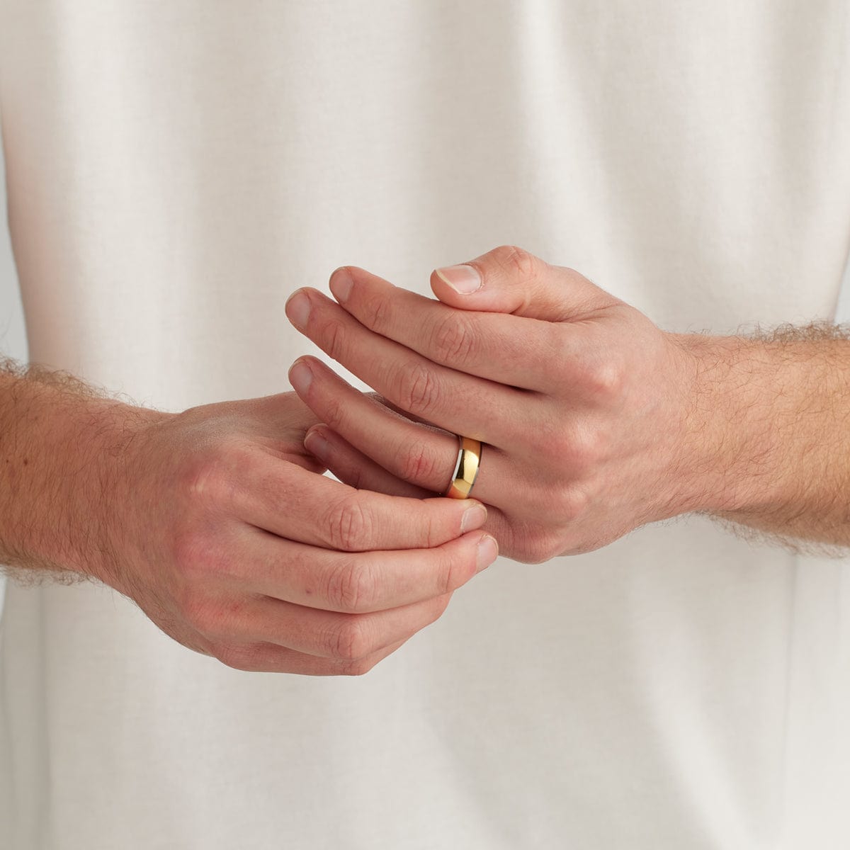 Charming Multifinish Gold Finger Ring for Men