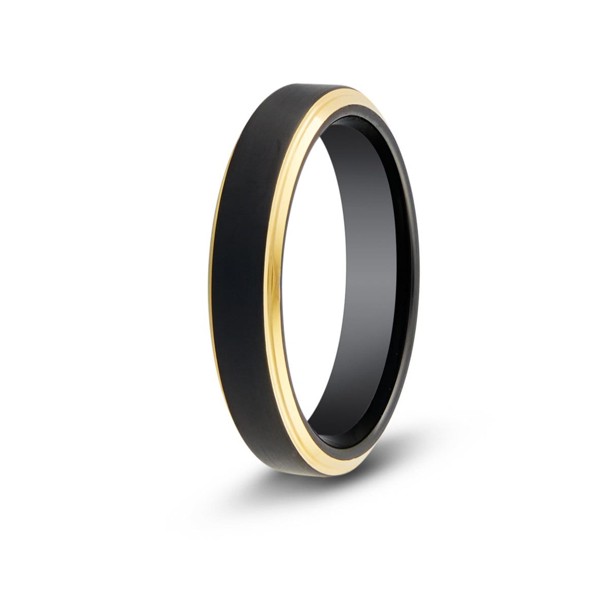 Men’s Gold Edged Black Tungsten Ring
