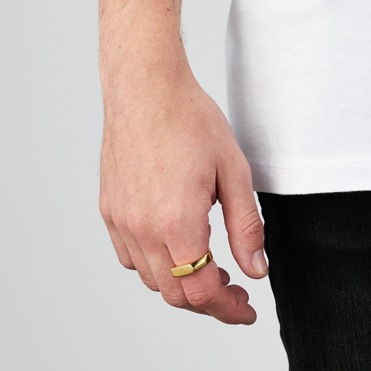 Gold Plated Bar Signet Ring