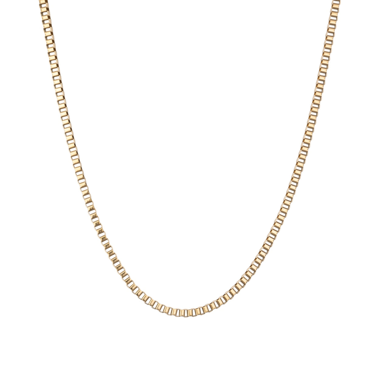 Gold Box Chain Necklace (4mm)