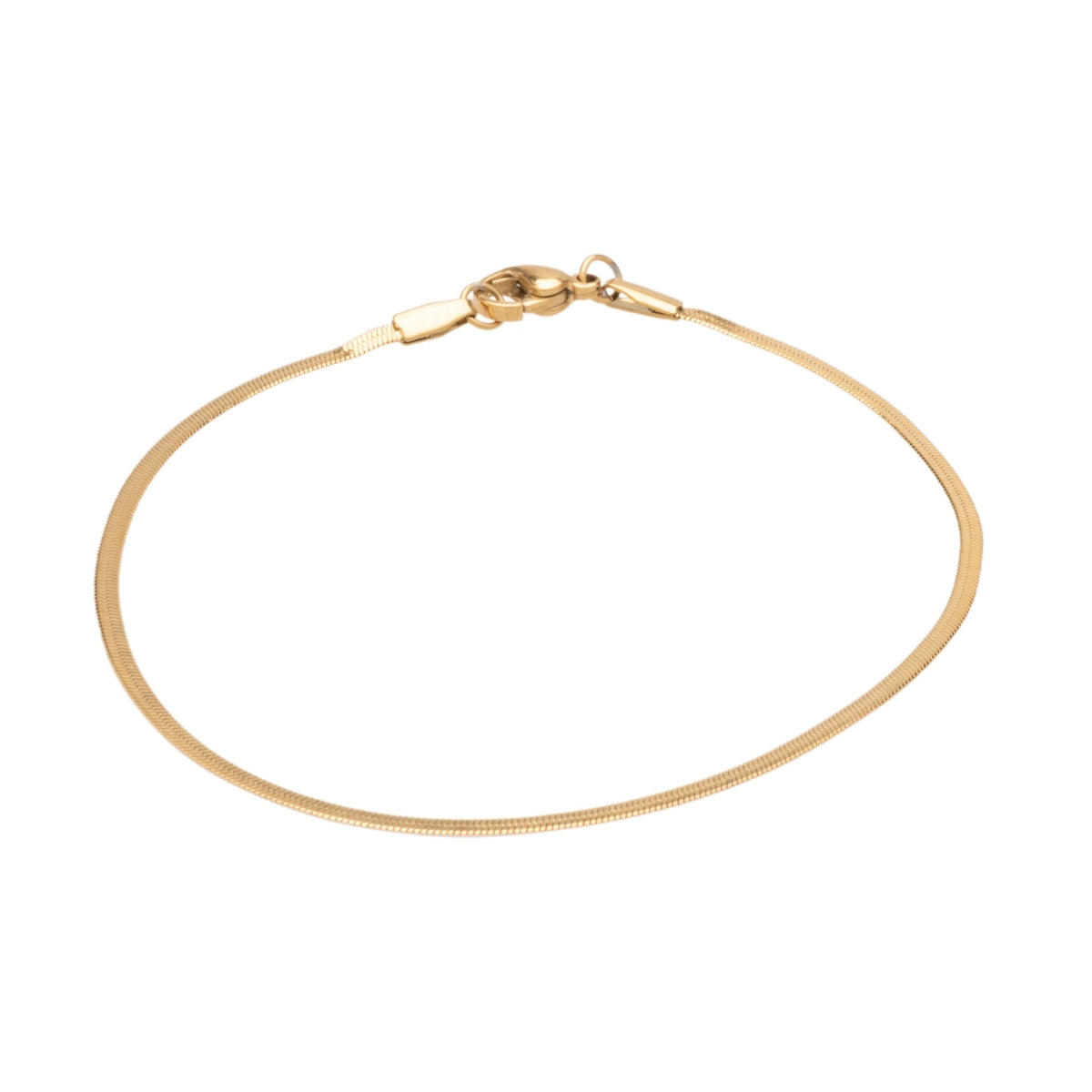 Gold Flat Snake Chain Bracelet (2mm)