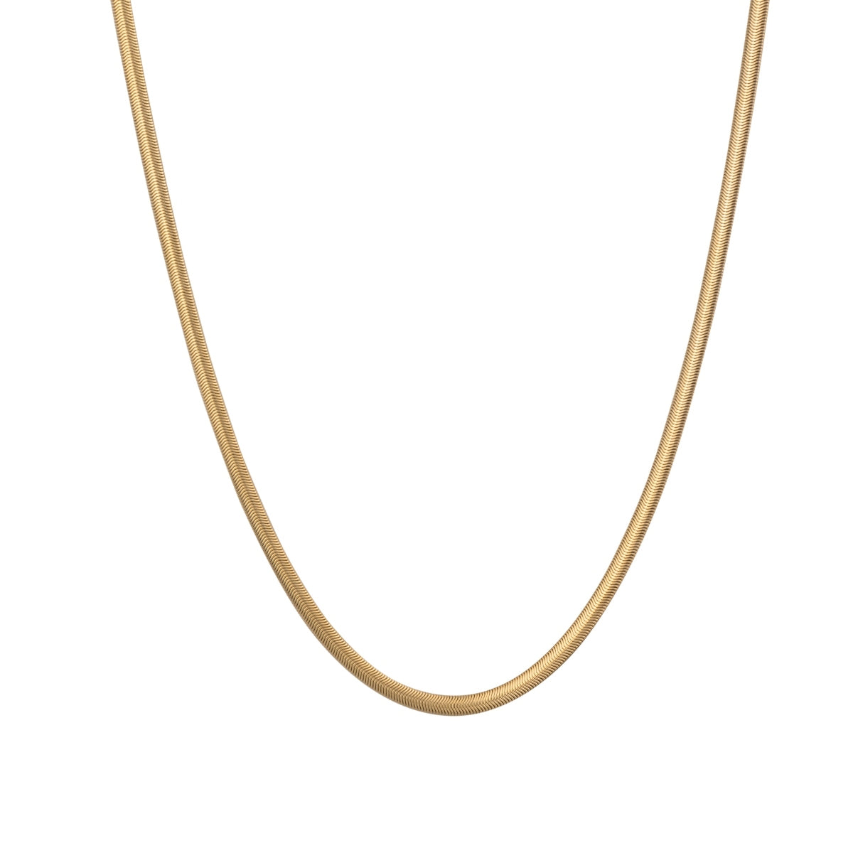Gold Flat Snake Chain Necklace (5mm)