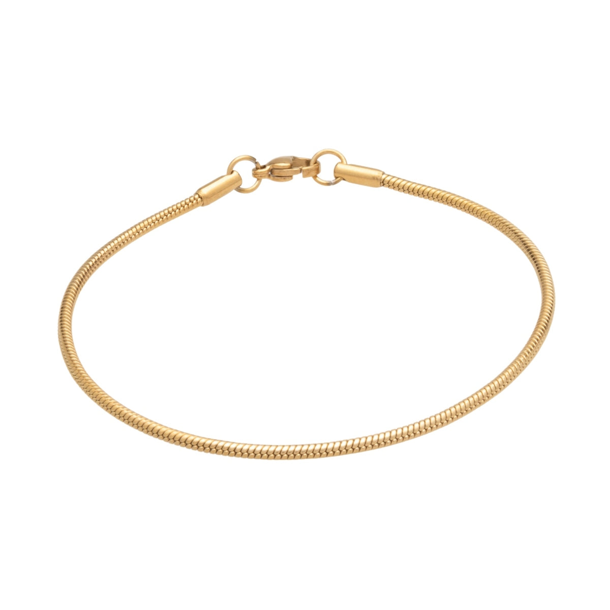 Gold Round Snake Chain Bracelet (2mm)