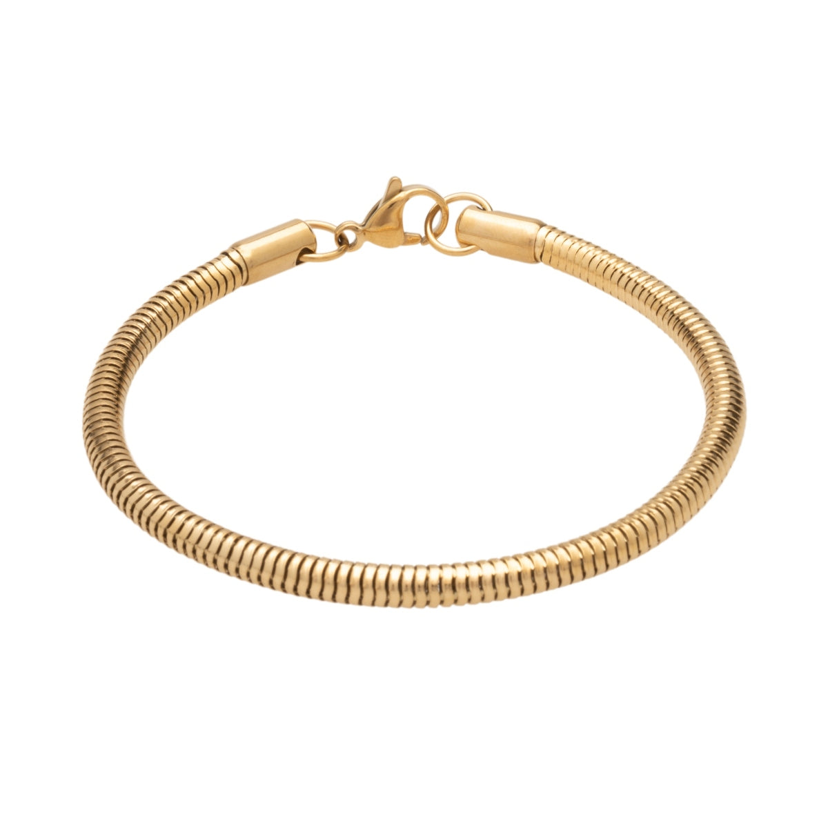 Gold Round Snake Chain Bracelet (4mm)