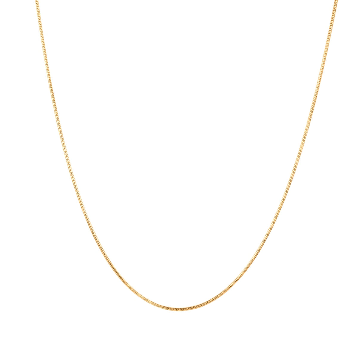 Gold Round Snake Chain Necklace (2mm)