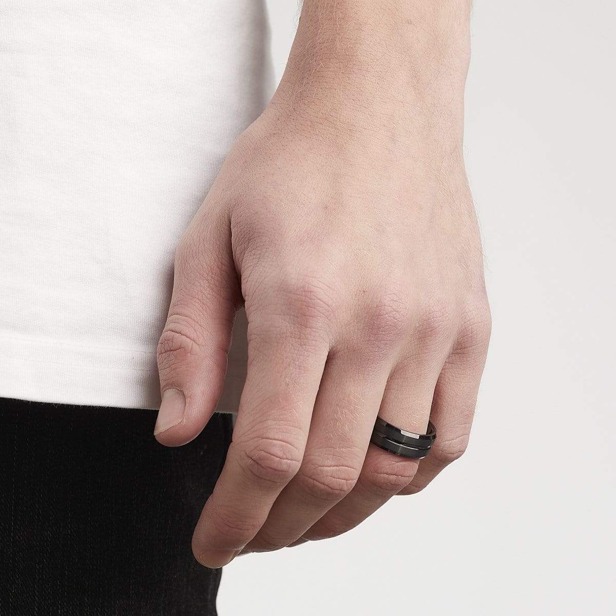 Men's Groove Tungsten Ring