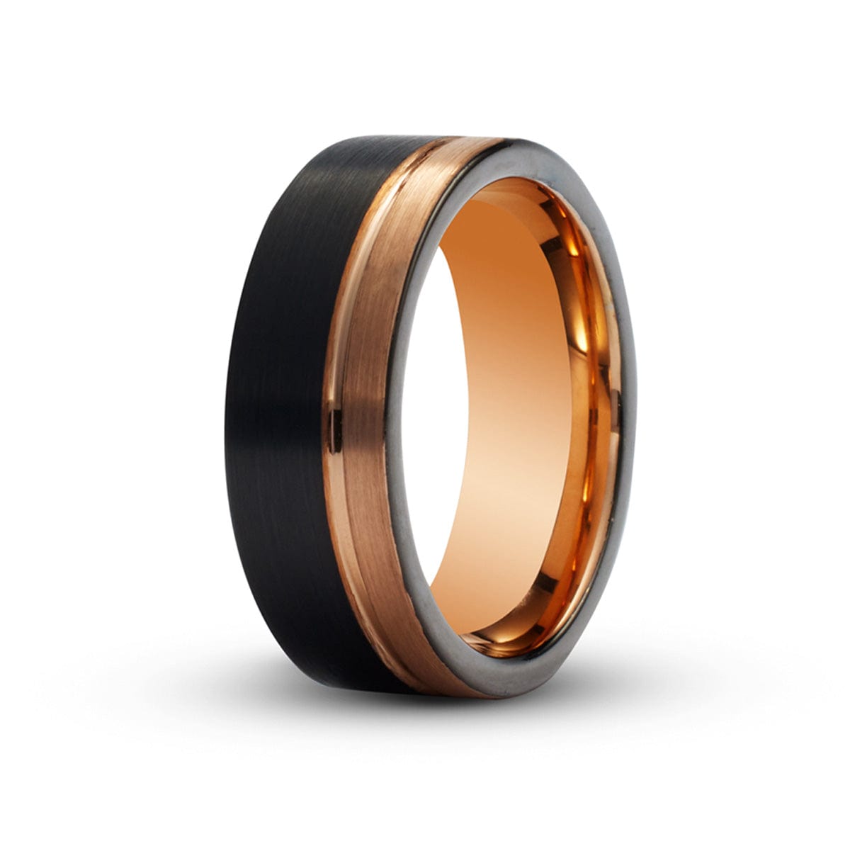 Engagement ring ring for women, men, black steel and black stone