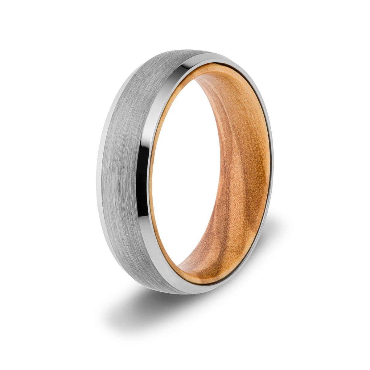Men’s 6mm Silver Wood Inlay Ring