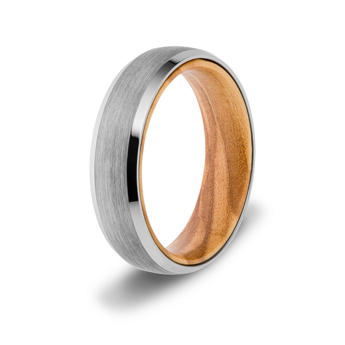 Men S Inlay Rings Men’s 6mm Silver Wood Inlay Ring | Wood Wedding Rings - ETRNL